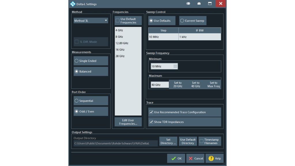 图 6：配置 r&s®znx-k231 的 delta‑l 设置