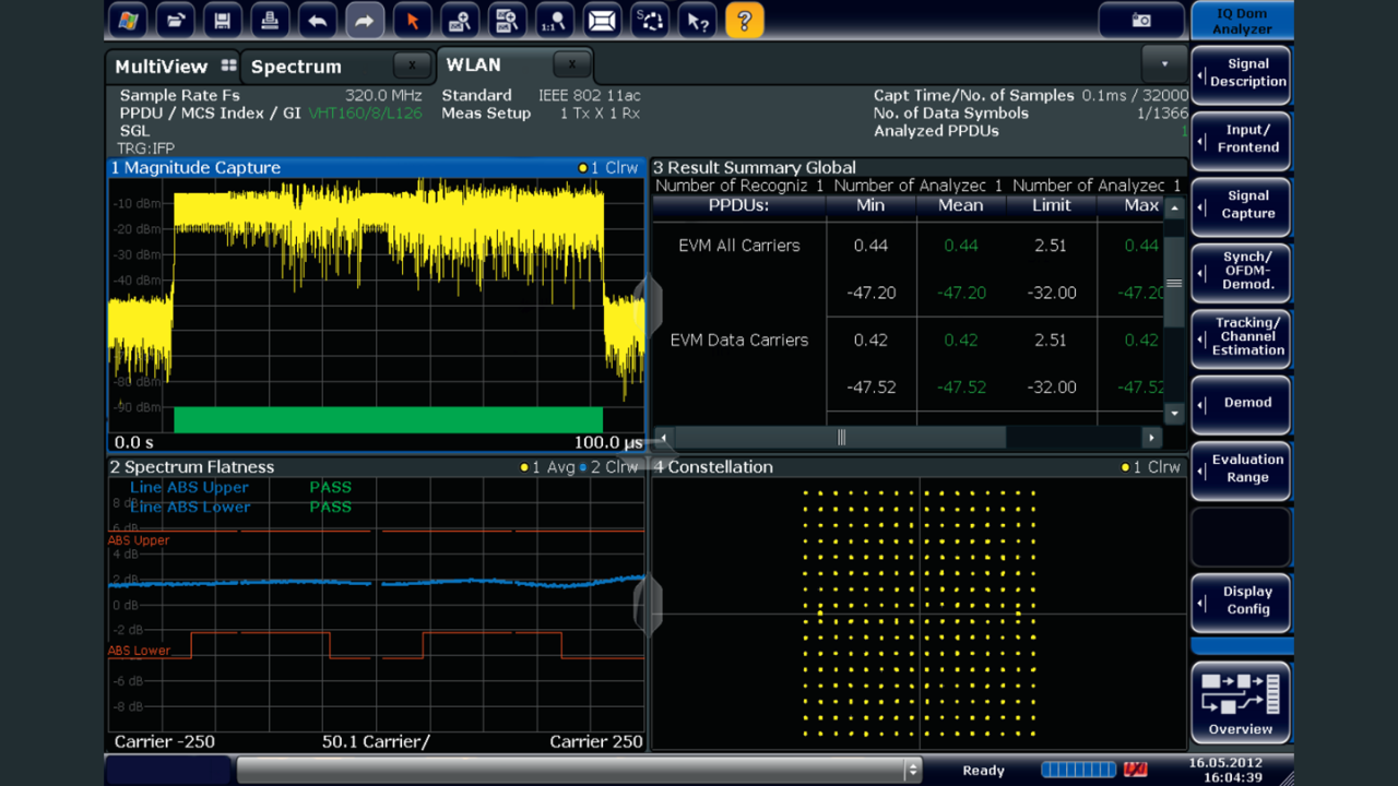fsw-k91ac 选件：方便的 ieee 802.11ac 信号分析。