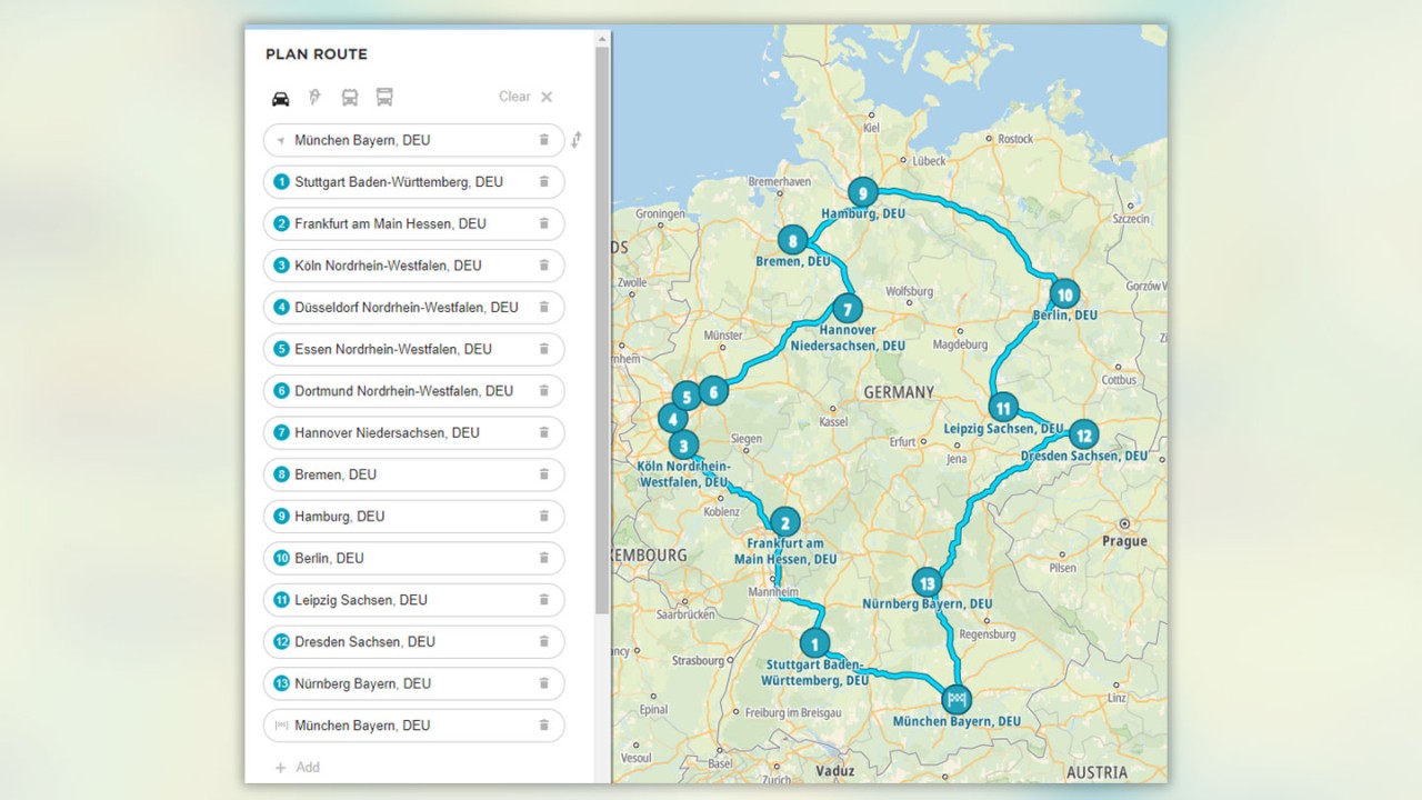mobile network benchmarking campaign: route planning